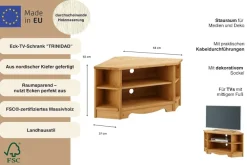 OTTO home Lowboard »Trinidad, TV-Schrank, Eck-TV -Schrank« Kommode, Breite 105 cm,FSC® zertifiziertes Massivholz