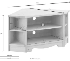 OTTO home Lowboard »Trinidad, TV-Schrank, Eck-TV -Schrank« Kommode, Breite 105 cm,FSC® zertifiziertes Massivholz