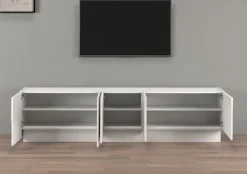 OTTO home Lowboard »VELA, Höhe 60 cm, Breite 225 cm,Design mit schrägen Türen« 1 Stk. tlg. Made in Italy, Hochglanz lackierte Fronten, TV-Board, TV-Kommode