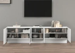 OTTO home Lowboard »VELA, Höhe 60 cm, Breite 225 cm,Design mit schrägen Türen« 1 Stk. tlg. Made in Italy, Hochglanz lackierte Fronten, TV-Board, TV-Kommode
