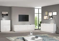OTTO home Lowboard »VELA, Höhe 60 cm, Breite 225 cm,Design mit schrägen Türen« 1 Stk. tlg. Made in Italy, Hochglanz lackierte Fronten, TV-Board, TV-Kommode