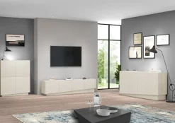 OTTO home Lowboard »VELA, Lowboard, Breite 180 cm, Design mit schrägen Türen,Made in Italy« 1 Stk. tlg. Made in Italy, Maße-B/T/H: 180x35x45, Lowboard, TV-Board, TV-Kommode