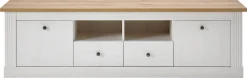 OTTO home Lowboard »Westminster, TV-Unterteil im Landhausstil, Kommode, TV-Schrank« Metallgriffe, viel Stauraum, in 2 Farben & drei Größen erhältlich