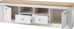 OTTO home Lowboard »Westminster, TV-Unterteil im Landhausstil, Kommode, TV-Schrank« Metallgriffe, viel Stauraum, in 2 Farben & drei Größen erhältlich
