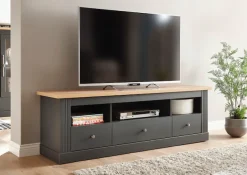OTTO home Lowboard »Westminster, TV-Unterteil im Landhausstil, Kommode, TV-Schrank« Metallgriffe, viel Stauraum, in 2 Farben & drei Größen erhältlich