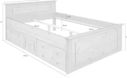 OTTO home Massivholzbett »Hugo, FSC® zertifiziert, Landhausstil, zeitlos und edel« auch als Super Sparset inklusive Schubkästen,Stauraumbett, extra belastbar, Made in EU, viele Breiten