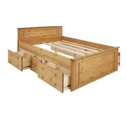 OTTO home Massivholzbett »Hugo, FSC® zertifiziert, Landhausstil, zeitlos und edel« auch als Super Sparset inklusive Schubkästen,Stauraumbett, extra belastbar, Made in EU, viele Breiten