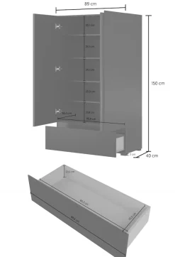 OTTO home Mehrzweckschrank »Cross,Breite 89 cm, Highboard, Universalschrank, Garderobe« Waescheschrank mit viel Stauraum, Einlegeböden verstellbar