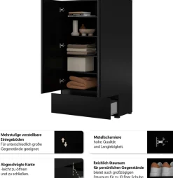 OTTO home Mehrzweckschrank »Cross,Breite 89 cm, Highboard, Universalschrank, Garderobe« Waescheschrank mit viel Stauraum, Einlegeböden verstellbar