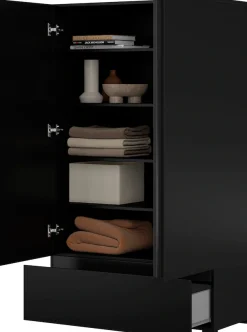 OTTO home Mehrzweckschrank »Cross,Breite 89 cm, Highboard, Universalschrank, Garderobe« Waescheschrank mit viel Stauraum, Einlegeböden verstellbar