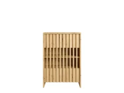 OTTO home Mehrzweckschrank »MURET, multifunktionale Kommode, 4 Fächer und 2 Türen, Lamellenfronten« Maße B/T/H: 60/35,4/87 cm,Kommode mit viel Stauraum, Maße B/T/H: 60/35,4/87 cm