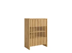 OTTO home Mehrzweckschrank »MURET, multifunktionale Kommode, 4 Fächer und 2 Türen, Lamellenfronten« Maße B/T/H: 60/35,4/87 cm,Kommode mit viel Stauraum, Maße B/T/H: 60/35,4/87 cm