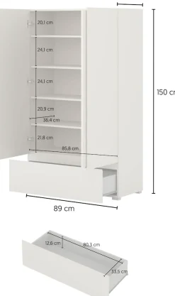 OTTO home Mehrzweckschrank »Metric,Breite 89 cm, Highboard, Universalschrank, Garderobe« Waescheschrank mit viel Stauraum, Einlegeböden verstellbar