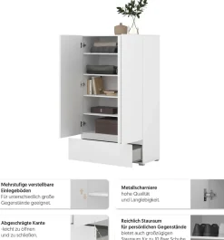 OTTO home Mehrzweckschrank »Metric,Breite 89 cm, Highboard, Universalschrank, Garderobe« Waescheschrank mit viel Stauraum, Einlegeböden verstellbar