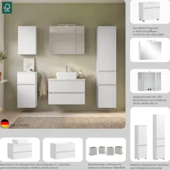 OTTO home Midischrank »BOZEN, Midischrank 40 cm« griffloses Design, Maße (B/T/H): 40/35/130 cm