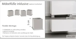 OTTO home Midischrank »BOZEN, Midischrank 40 cm« griffloses Design, Maße (B/T/H): 40/35/130 cm