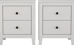 OTTO home Nachtkommode »Borkum Sideboard Anrichte mit 6 Schubladen Landhaus weiß« Set, 2 Schränke im Set, schwarze Griffe aus Metall,Nachttisch Set mit je 2 Schubladen , Beistelltisch