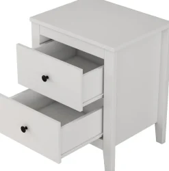 OTTO home Nachtkommode »Borkum Sideboard Anrichte mit 6 Schubladen Landhaus weiß« Set, 2 Schränke im Set, schwarze Griffe aus Metall,Nachttisch Set mit je 2 Schubladen , Beistelltisch