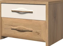 OTTO home Nachtkommode »Gala, beige hochglänzend UV lackiert und melaminbeschichtet, kratzfest« Soft-Close Funktion, Maße: B/T/H 57/41/41cm,mit 2 Schubladen, klassische Rahmenoptik, FSC-zertifiziert