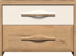 OTTO home Nachtkommode »Gala, beige hochglänzend UV lackiert und melaminbeschichtet, kratzfest« Soft-Close Funktion, Maße: B/T/H 57/41/41cm,mit 2 Schubladen, klassische Rahmenoptik, FSC-zertifiziert