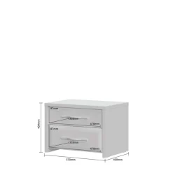 OTTO home Nachtkommode »Gala, beige hochglänzend UV lackiert und melaminbeschichtet, kratzfest« Soft-Close Funktion, Maße: B/T/H 57/41/41cm,mit 2 Schubladen, klassische Rahmenoptik, FSC-zertifiziert