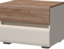 OTTO home Nachtkommode »Invictus, UV lackiert (matt), mit Soft-Close-Funktion, grifflos« Trendfarbe cashmere kombiniert mit Eicheoptik,2 Schubladen, 60/45/45cm (B/T/H), FSC-zertifiziert