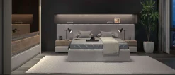 OTTO home Nachtkommode »Invictus, UV lackiert (matt), mit Soft-Close-Funktion, grifflos« Trendfarbe cashmere kombiniert mit Eicheoptik,2 Schubladen, 60/45/45cm (B/T/H), FSC-zertifiziert