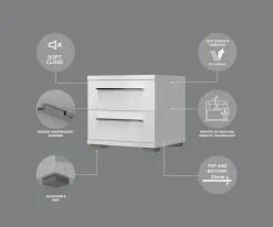 OTTO home Nachtkommode »Piano, Nachttisch aus FSC-zertifiziertem Holzwerkstoff, Made in Europe« 45/40/43 oder 61cm (B/T/H), ideal passend zum Boxspringbett,UV lackiert, hochglänzend, Soft-Close Funktion, 2 oder 3 Schubladen