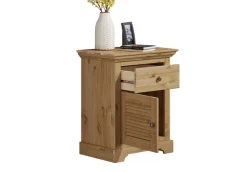 OTTO home Nachtkommode »Rauna, Landhausstil, edles Design mit Lamellen und Kassetten, 2 Farben« B/H/T56/69/39cm,FSC® zertifiziertes Kieferholz, massive Qualität mit viel Stauraum