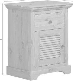 OTTO home Nachtkommode »Rauna, Landhausstil, edles Design mit Lamellen und Kassetten, 2 Farben« B/H/T56/69/39cm,FSC® zertifiziertes Kieferholz, massive Qualität mit viel Stauraum