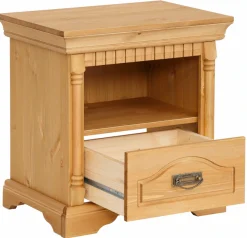 OTTO home Nachtkonsole »Graz« aus massiver Kiefer, mit aufwendigen Details, Breite: 55 cm