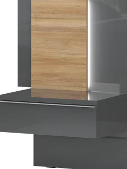 OTTO home Nachtkonsole »Onyx, Nachttisch mit 1 Schublade, hochwertige UV Lackierung Hochglanz« Inklusive LED Beleuchtung,mit Soft-Close-Funktion, Maße (B/T/H) 56/41/92cm