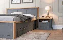 OTTO home Nachtkonsole »Tara, im klassischen Landhausstil, FSC-zertifiziert« 1 offenes Fach und 1 Schublade mit Metallgriff, Soft-Close-Funktion,lackiert mit wasserbasiertem UV-Lack, 62x43x52cm (BxHxT)