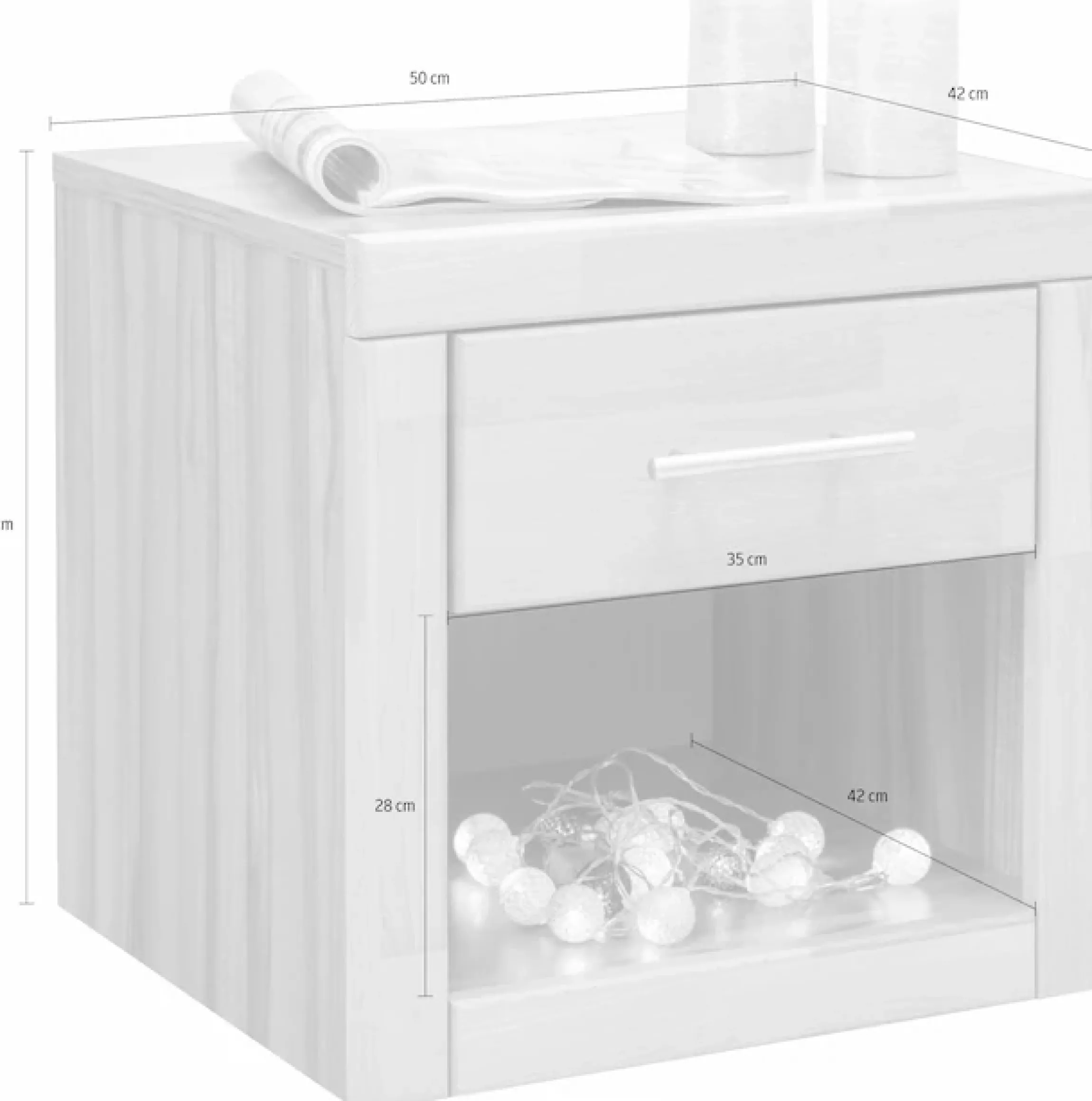 OTTO home Nachtkonsole »Triest« 1 mit Schublade, Breite 45 cm