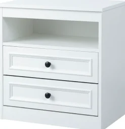 OTTO home Nachttisch »Arrian, 2er-Set, Landhausstil, 2 Schubladen & Ablagefach, weiß« Set, 2 Stk. tlg.