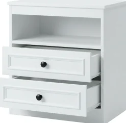 OTTO home Nachttisch »Arrian, 2er-Set, Landhausstil, 2 Schubladen & Ablagefach, weiß« Set, 2 Stk. tlg.
