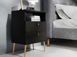 OTTO home Nachttisch »Elyriia Nachtkommode mit 2 Schubladen und Fach, Premium-Qualität« mit viel Stauraum, modernes Design, pflegeleicht und robust