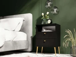 OTTO home Nachttisch »Elyriia Nachtkommode mit 2 Schubladen und Fach, Premium-Qualität« mit viel Stauraum, modernes Design, pflegeleicht und robust