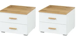 OTTO home Nachttisch »Nachttische Fabellaa (2 Stücke), BxTxH 46,4x40,8x35 cm« Set, 2 Stücke,Nachttische (SET) mit 2 Schubladen