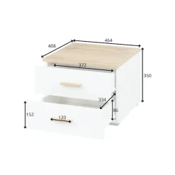 OTTO home Nachttisch »Nachttische Fabellaa (2 Stücke), BxTxH 46,4x40,8x35 cm« Set, 2 Stücke,Nachttische (SET) mit 2 Schubladen