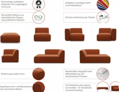 OTTO home Ottomane »Merid Chaiselongue, Maße B/T/H: 100/162/70 cm« als Modul oder separat verwendbar, für individuelle Zusammenstellung