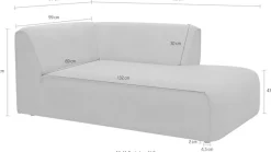 OTTO home Ottomane »Merid Chaiselongue, Maße B/T/H: 100/162/70 cm« als Modul oder separat verwendbar, für individuelle Zusammenstellung