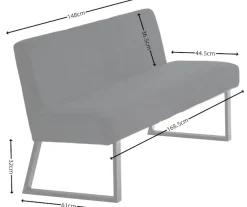 OTTO home Polsterbank »Gladio,« Esszimmerbank, Sitzbank, Bank,mit Taschenfederkern, schwarzes Metallgestell, Breite 148 cm