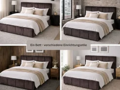 OTTO home Polsterbett »EVELLINA in der Größe 180x200 cm, mit flauschigem Stoff bezogen« wahlweise mit Lattenrost und King-Matratze (28cm)