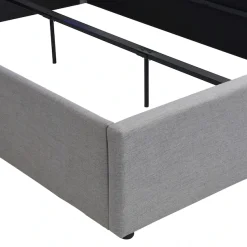 OTTO home Polsterbett »Hamar, beleuchtetes Regal, USB/ USB-C, bis 250 KG belastbar« LED-Licht und USB und USB-C Ladegerät im Kopfteil, Knopfsteppung