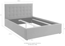 OTTO home Polsterbett »Hamar, Knopfsteppung im Kopfteil, bis 250 KG belastbar« 3 Breiten: 100cm/ 140cm/ 180cm,in verschiedenen Größen und Stoffen und Farben