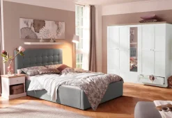 OTTO home Polsterbett »Hamar, Knopfsteppung im Kopfteil, bis 250 KG belastbar« 3 Breiten: 100cm/ 140cm/ 180cm,in verschiedenen Größen und Stoffen und Farben