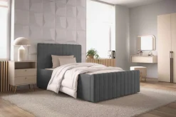 OTTO home Polsterbett »MOIVRE, vertikale Steppung in Rillenoptik, wahlweise mit Bettkasten« Stauraumbett, gepolstertes Kopfteil, ohne Matratze, modernes Design