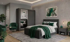 OTTO home Polsterbett »MOIVRE, vertikale Steppung in Rillenoptik, wahlweise mit Bettkasten« Stauraumbett, gepolstertes Kopfteil, ohne Matratze, modernes Design
