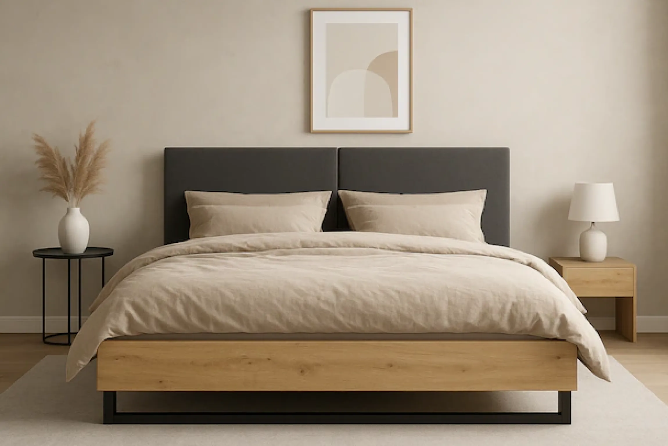 OTTO home Polsterbett »PEERY Bettgestell 160x200 mit gepolstertem Kopfteil, ohne Bettkasten« ohne Lattenrost und Bettkasten, Kufengestell